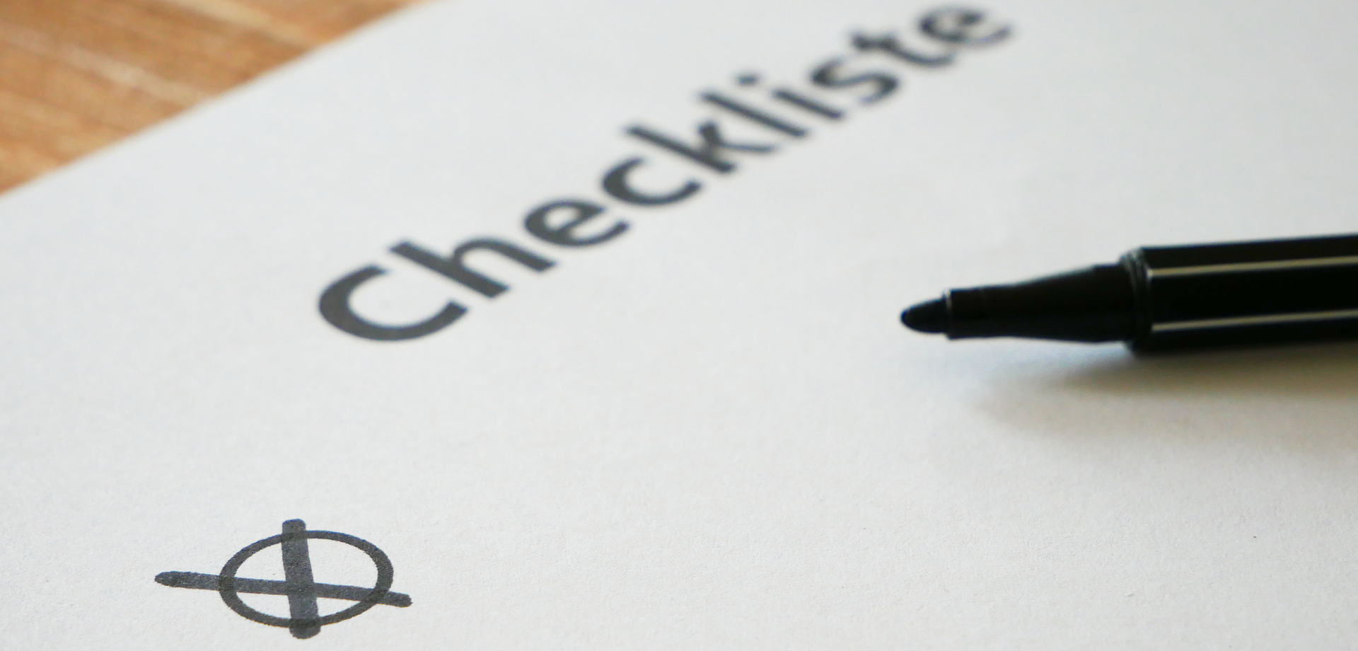 Eine Checkliste zum Ankreuzen bzw. Bearbeiten.
