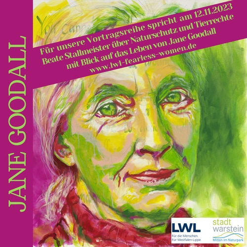 Das Portrait von Jane Goodall des Künstlers Oliver Schäfer.