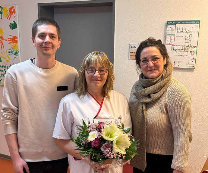 Herr Hegers mit Frau Mechthild Kienitz und Frau Berghoff