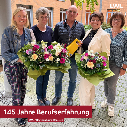 Die Jubilar:innen von links: Christiane Böhm, Doris Schrewe, Andreas Hetzel, Rimma Grass und Judith Rechlin (Personalratsvorsitzende)